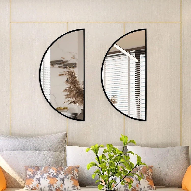 Black Half Moon Mirror
