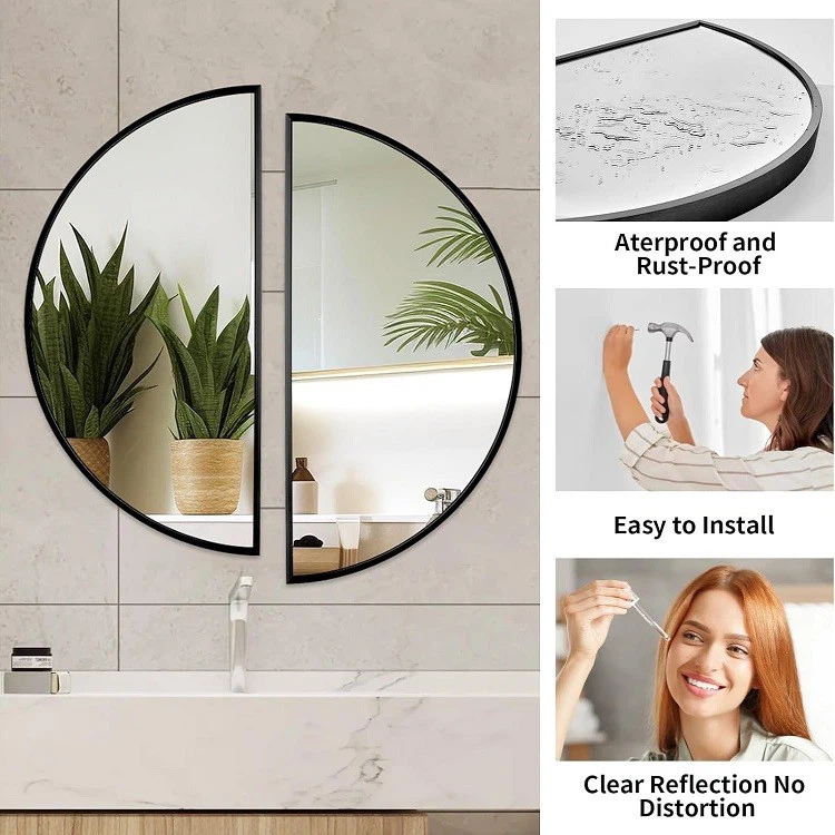 Black Half Moon Mirror